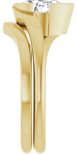 Sužadėtuvių Žiedas „Half-Bezel Solitaire“ 14k yellow gold Pear 8.5mm x 5.5mm (9)