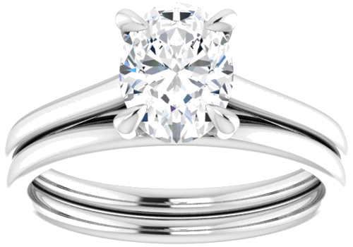Sužadėtuvių Žiedas „Claw-Prong Solitaire“ 10k white gold Oval 8mm x 6mm (8)