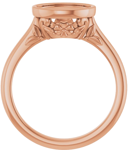 Sužadėtuvių Žiedas „Bezel-Set“ 10k rose gold Oval 9mm x 7mm (2)