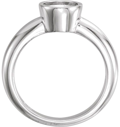 Sužadėtuvių Žiedas „Bezel-Set Solitaire“ 585 Baltojo Aukso Round 5.2mm (2)