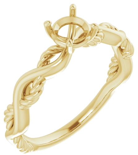 14K Yellow  5.2 mm Round Solitaire Engagement Ring Mounting (1)