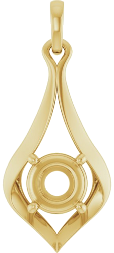 Pakabukas „Solitaire“ 14k yellow gold Round 6.5mm (1)