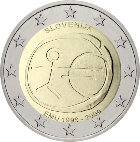2009 Slovėnija EMU 2 eurų moneta (1)
