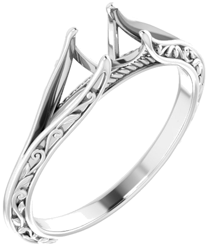 Sužadėtuvių Žiedas „Solitaire“ 585 Baltojo Aukso Round 5.2mm (1)