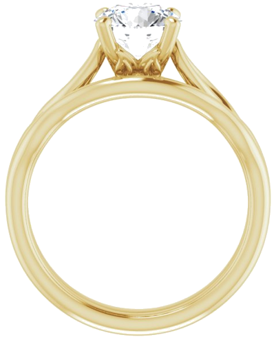 Sužadėtuvių Žiedas „Solitaire Sculptural“ 14k yellow gold Round 7mm (7)