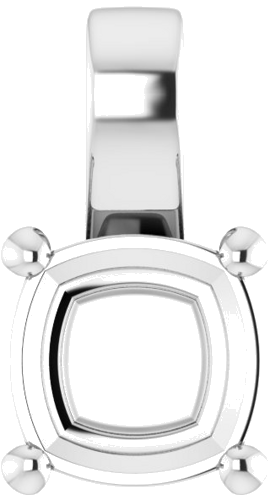 Pakabukas „Solitaire“ 585 Baltojo Aukso Cushion 8mm (1)