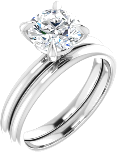 Platinum  7.4 mm Round Solitaire Engagement Ring Mounting (6)