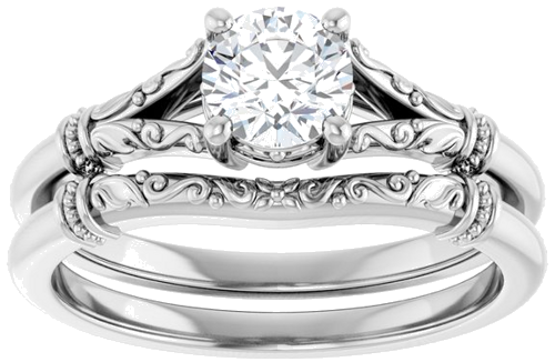 Sterling Silver 5.2 mm Round Solitaire Engagement Ring Mounting (8)