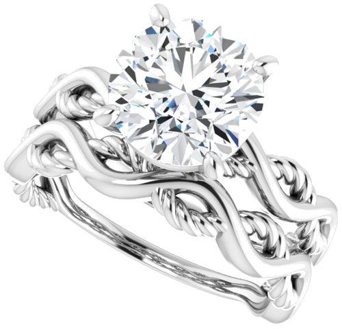 Sužadėtuvių Žiedas „Solitaire Infinity-Inspired“ 14k white gold Round 8.8mm (9)