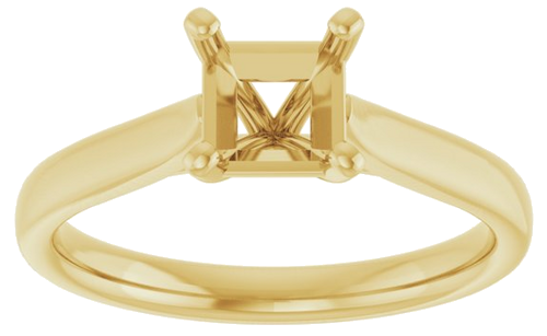 14K Yellow 5 mm Square Engagement Ring Mounting (3)