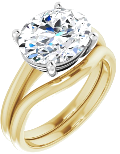 Sužadėtuvių Žiedas „Solitaire“ 585 Baltojo Ir Geltonojo Aukso Oval 11mm x 9mm (6)