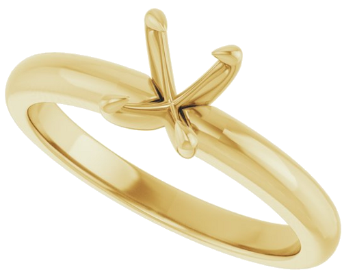 14K Yellow 7x5 mm Oval Solitaire Engagement Ring Mounting (5)