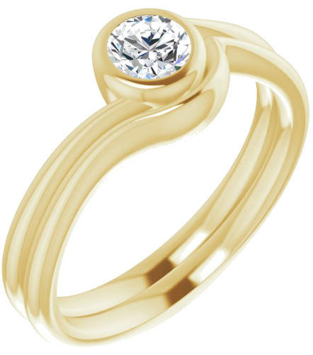 Sužadėtuvių Žiedas „Bezel-Set Solitaire“ 14k yellow gold Round 5.2mm (6)