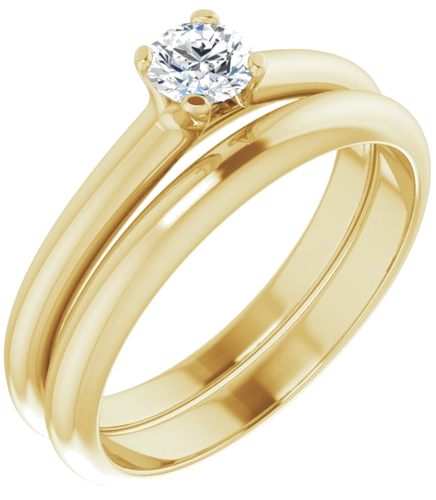 Sužadėtuvių Žiedas „Solitaire“ 10k yellow gold Round 4.1mm (6)