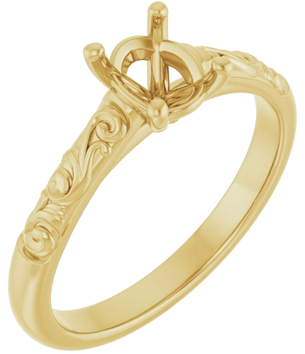 Sužadėtuvių Žiedas „Solitaire“ 14k yellow gold Oval 7mm x 5mm (1)