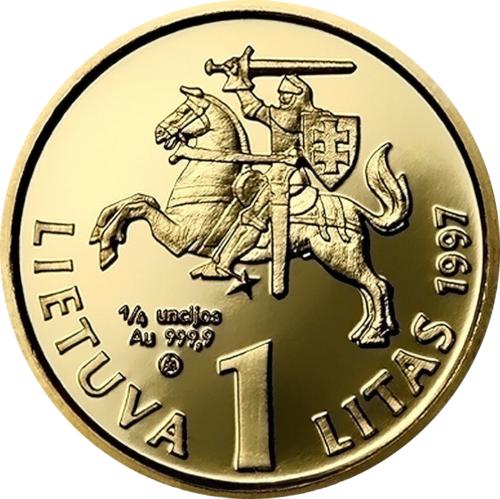 1997 Jurgutis Lietuva 1 lito auksinė moneta (4)