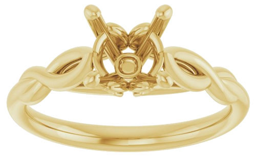 Sužadėtuvių Žiedas „Solitaire Sculptural“ 14k yellow gold Round 7mm (3)