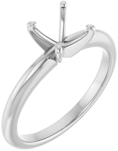 Sužadėtuvių Žiedas „Solitaire“ 14k white gold Square 5mm (1)