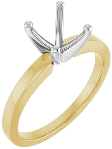 Sužadėtuvių Žiedas „Solitaire“ 14k yellow/white gold Round 7.4mm (1)