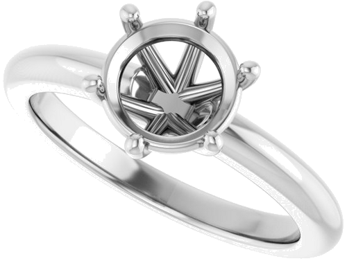 Sužadėtuvių Žiedas 14k white gold Round 7.4mm (5)