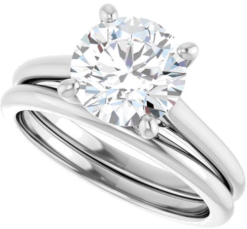 Sužadėtuvių Žiedas „Accented Infinity-Inspired“ 14k white gold Round 8mm (10)