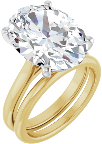 Sužadėtuvių Žiedas 14k yellow/white gold Oval 16mm x 12mm (6)