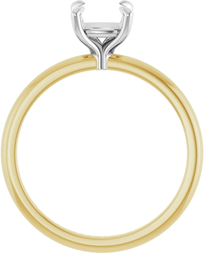 Sužadėtuvių Žiedas „Solitaire“ 14k yellow/white gold Cushion 6mm (2)