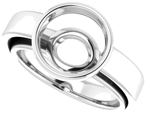 Sužadėtuvių Žiedas „Bezel-Set Solitaire“ 14k white gold Round 9.4mm (5)