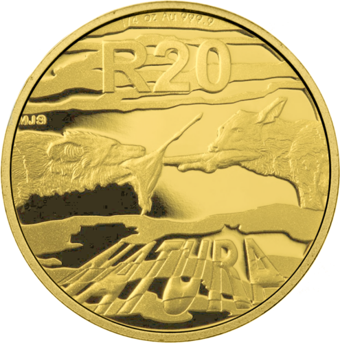 20 Rand African Wild Dog 2012 South Africa Gold Coin (1)