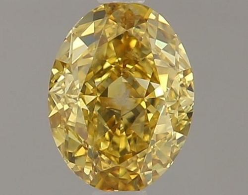0.51 carat Fancy Vivid Yellow-SI2 Natūralus Oval Deimantas (1)