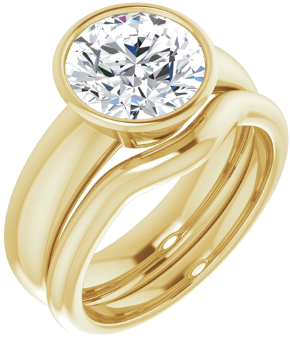 Sužadėtuvių Žiedas „Bezel-Set Solitaire“ 14k yellow gold Round 8.8mm (6)