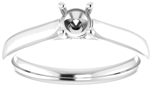 14K White 4.4 mm Round Engagement Ring Mounting (3)