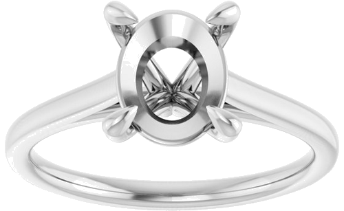 Platinum  9x7 mm Oval Solitaire Engagement Ring Mounting (3)