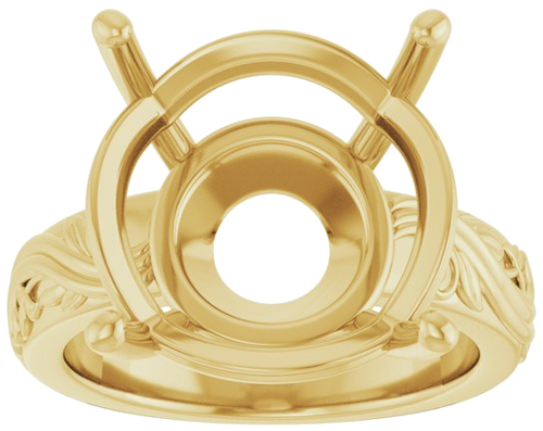 Sužadėtuvių Žiedas „Solitaire Sculptural“ 14k yellow gold Round 16mm (3)