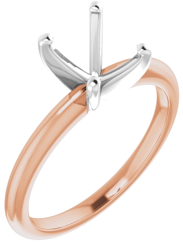 14K Rose   White  9x7 mm Oval Solitaire Engagement Ring Mounting (1)