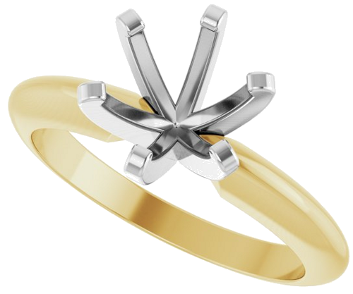 Sužadėtuvių Žiedas „Solitaire“ 14k yellow/white gold Round 7mm (5)