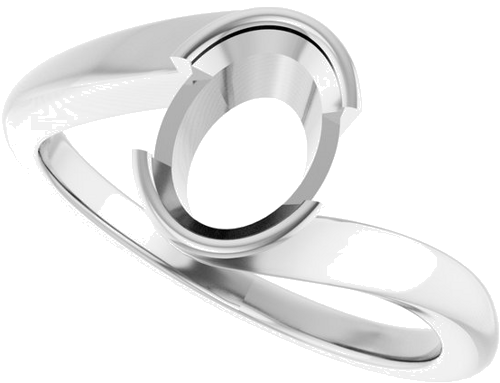 Sužadėtuvių Žiedas „Half-Bezel Solitaire“ 14k white gold Oval 8mm x 6mm (5)