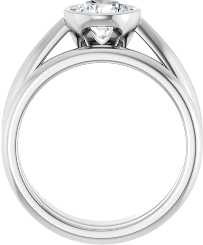 Sužadėtuvių Žiedas „Bezel-Set Solitaire“ 14k white gold Round 6.5mm (7)