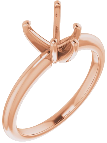 14K Rose  7x7 mm Heart Solitaire Engagement Ring Mounting (1)