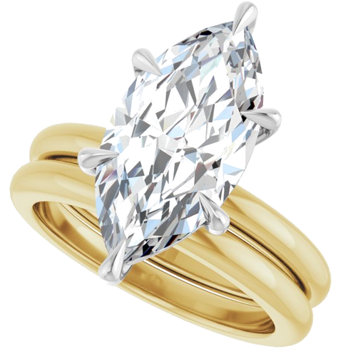 Sužadėtuvių Žiedas „Solitaire“ 14k yellow/white gold Marquise 16mm x 8mm (10)