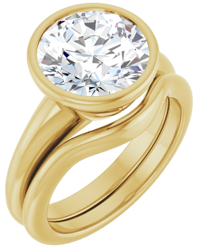 Sužadėtuvių Žiedas „Bezel-Set Solitaire“ 14k yellow gold Round 10mm (6)