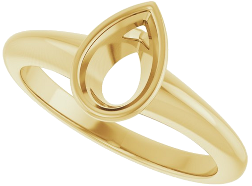 Sužadėtuvių Žiedas „Bezel-Set Solitaire“ 14k yellow gold Pear 8mm x 5mm (5)