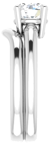 Sužadėtuvių Žiedas „Solitaire“ 585 Baltojo Aukso Round 6.5mm (9)