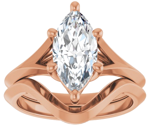 14K Rose 12x6 mm Marquise Solitaire Engagement Ring Mounting (8)