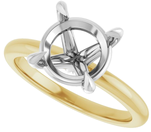 Sužadėtuvių Žiedas „Claw-Prong“ 14k yellow/white gold Round 9.4mm (5)