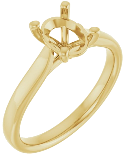 Sužadėtuvių Žiedas „Solitaire“ 585 Geltonojo Aukso Oval 8mm x 6mm (1)