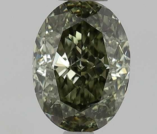 0.38 carat Fancy Deep Grayish Yellowish Green-SI2 Natūralus Oval Deimantas (1)