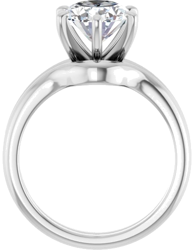 14K White  10x8 mm Oval Solitaire Engagement Ring Mounting (7)