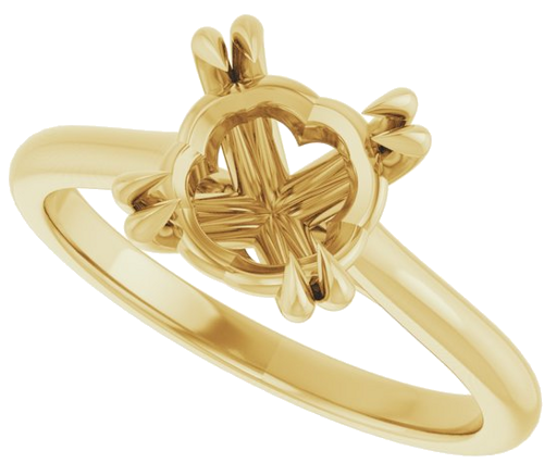18K Yellow 8.2 mm Round Solitaire Engagement Ring Mounting (5)