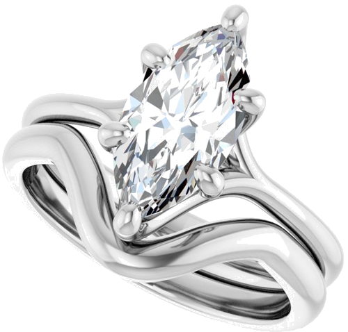 Sužadėtuvių Žiedas „Solitaire“ 14k white gold Marquise 12mm x 6mm (10)
